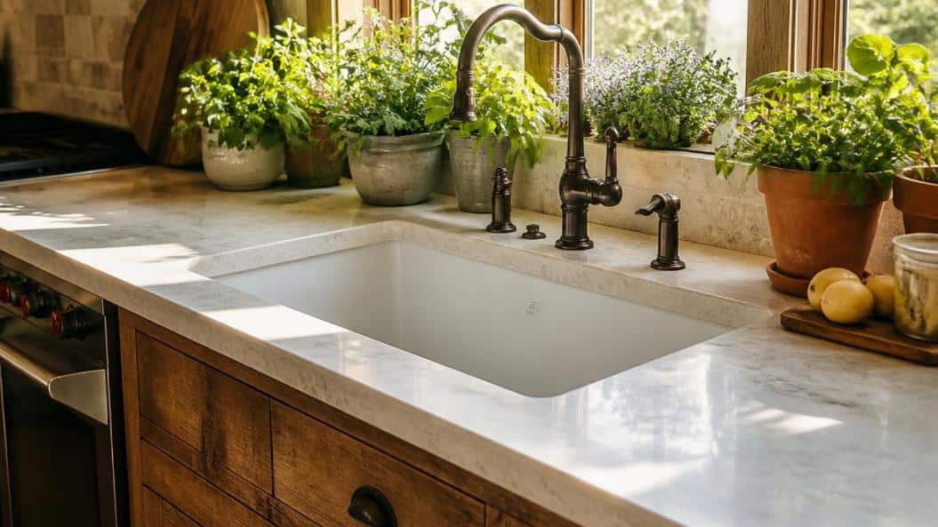 farmhouse vs workstation sink with stone Franklin MA farmhouse vs workstation sink with stone Franklin MA